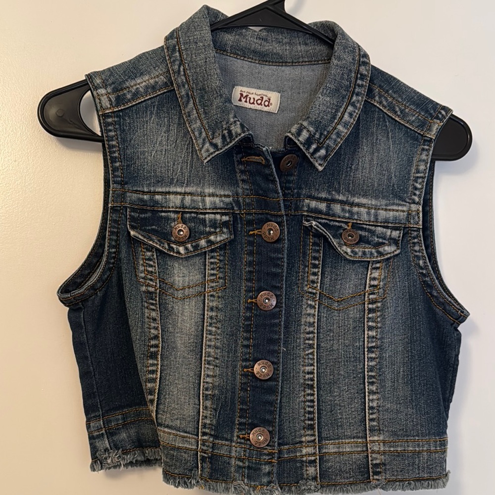 Mudd Denim Vest with Button Closure